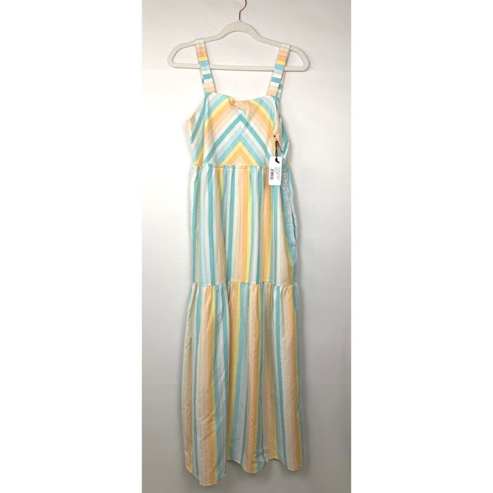NWT SAYLOR Nandi Sleeveless Stripe Maxi Dress Rainbow Medium - Picture 8 of 12